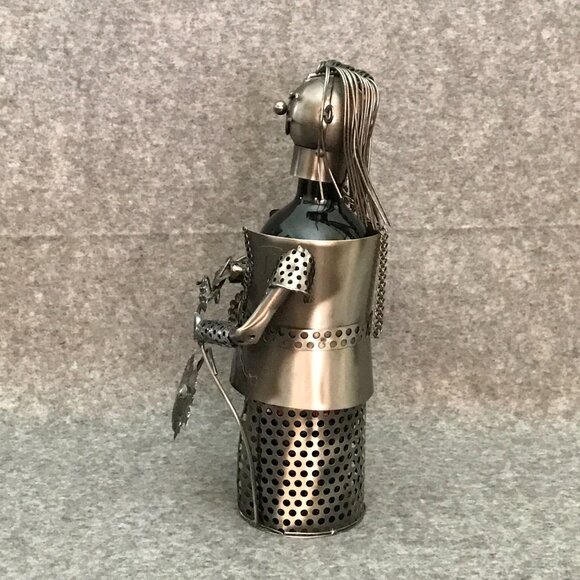 Metal Sculpture Wine Bottle Holder - Picture 4 of 7